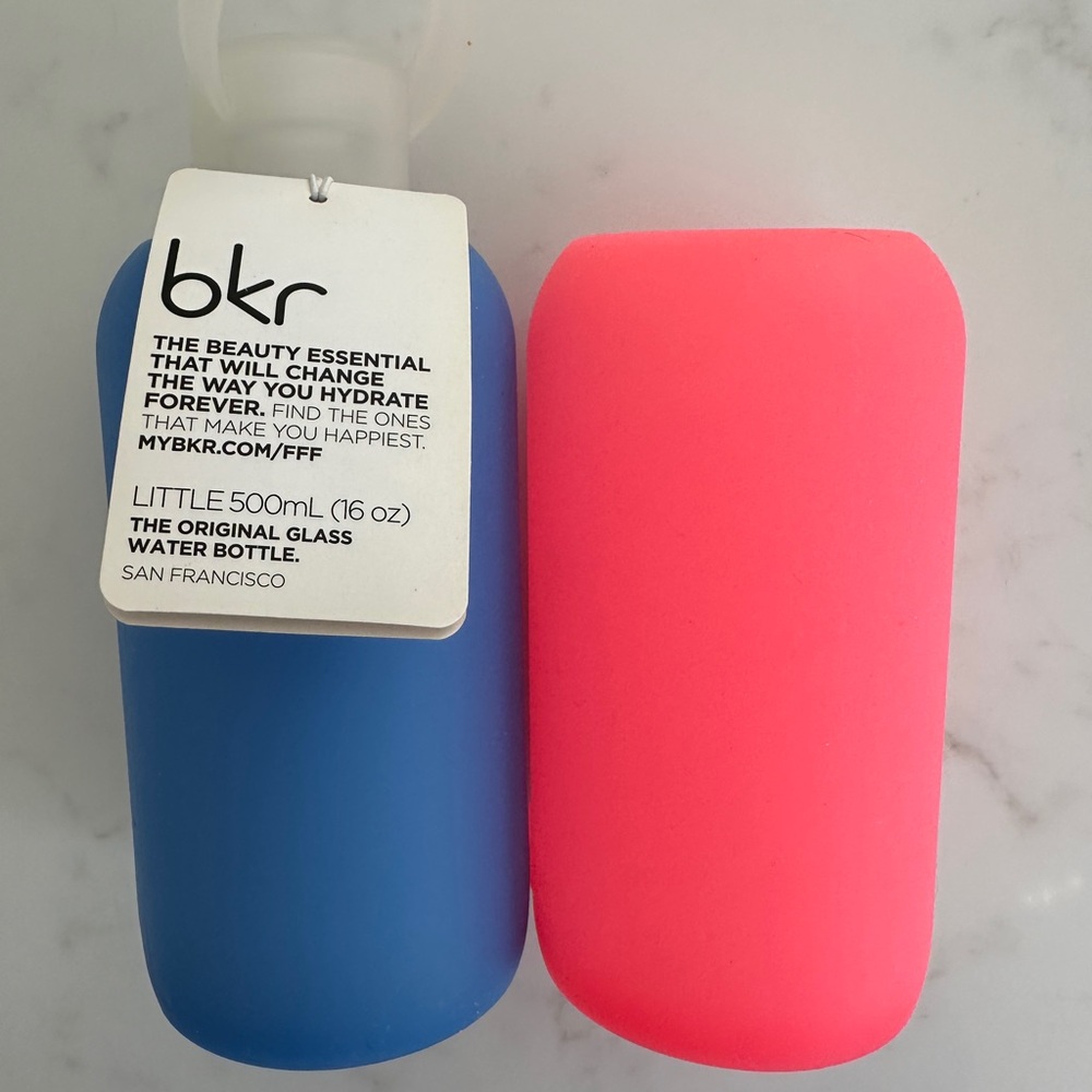 New bkr LITTLE - 500ML (16 OZ) WATER BOTTLES with extra silicone cover